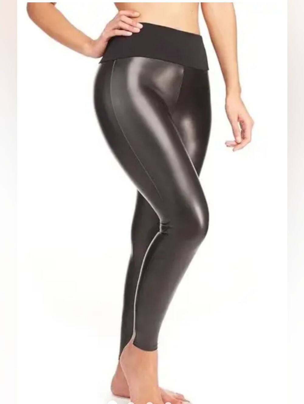 Red Hot SPANX Black High-Shine Faux Leather Leggings